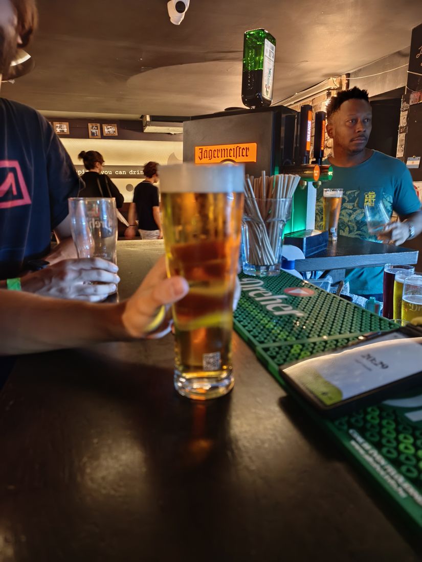 A fresh pint on the bar